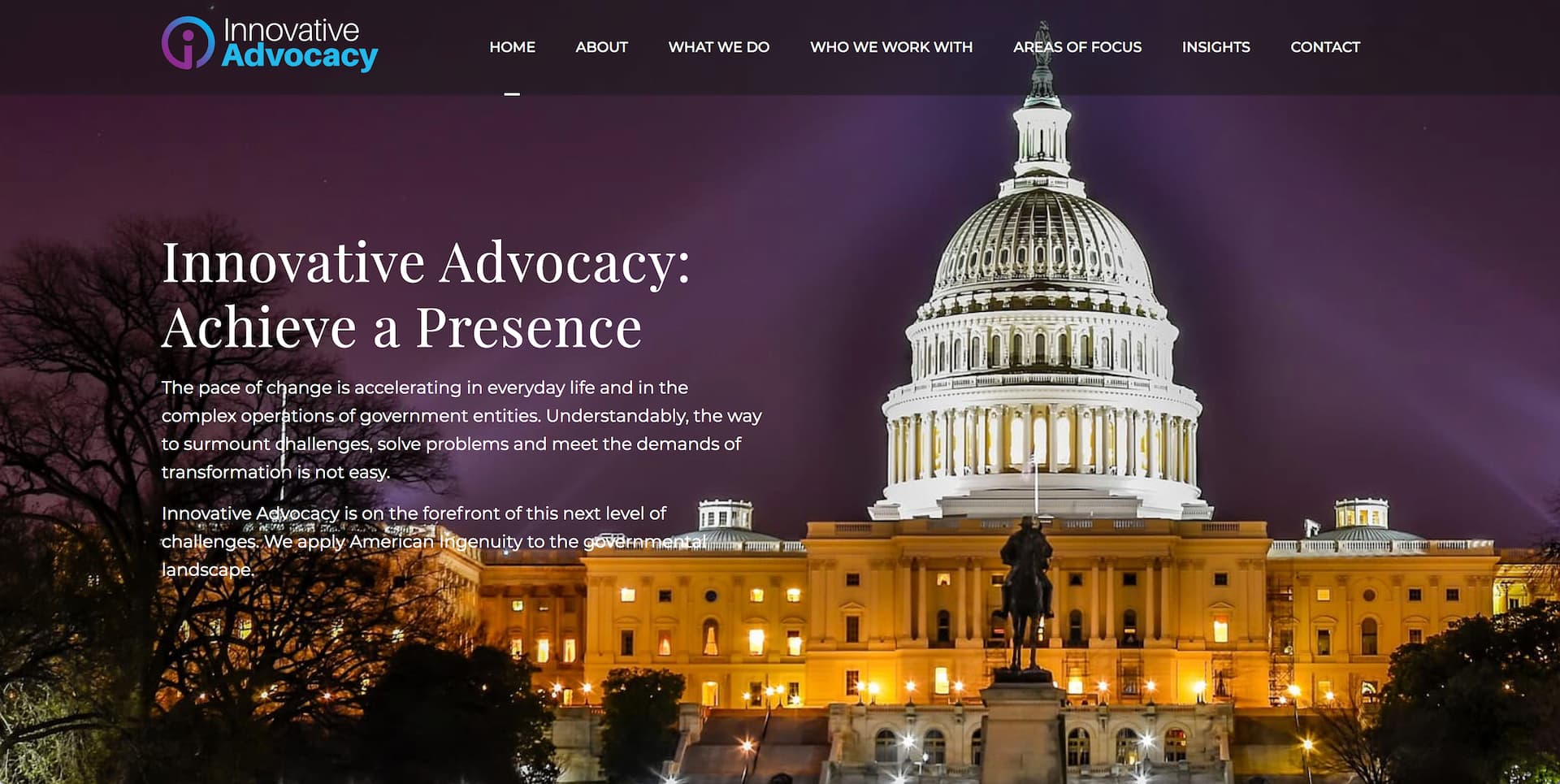 Innovative Advocacy front page banner